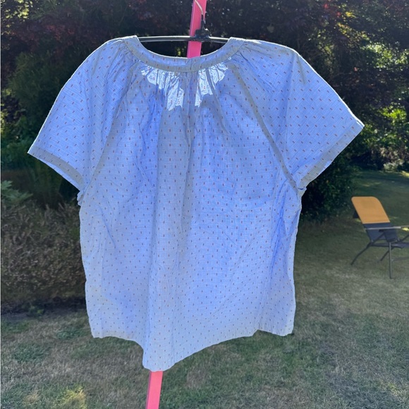 NWT Dylan women’s Blue Polka Dot Blouse with Flutter Sleeves size small - Picture 3 of 6